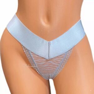 Victoria’s Secret Sexy Zebra Lace High-Leg Thong Panty silver Medium XLarge
